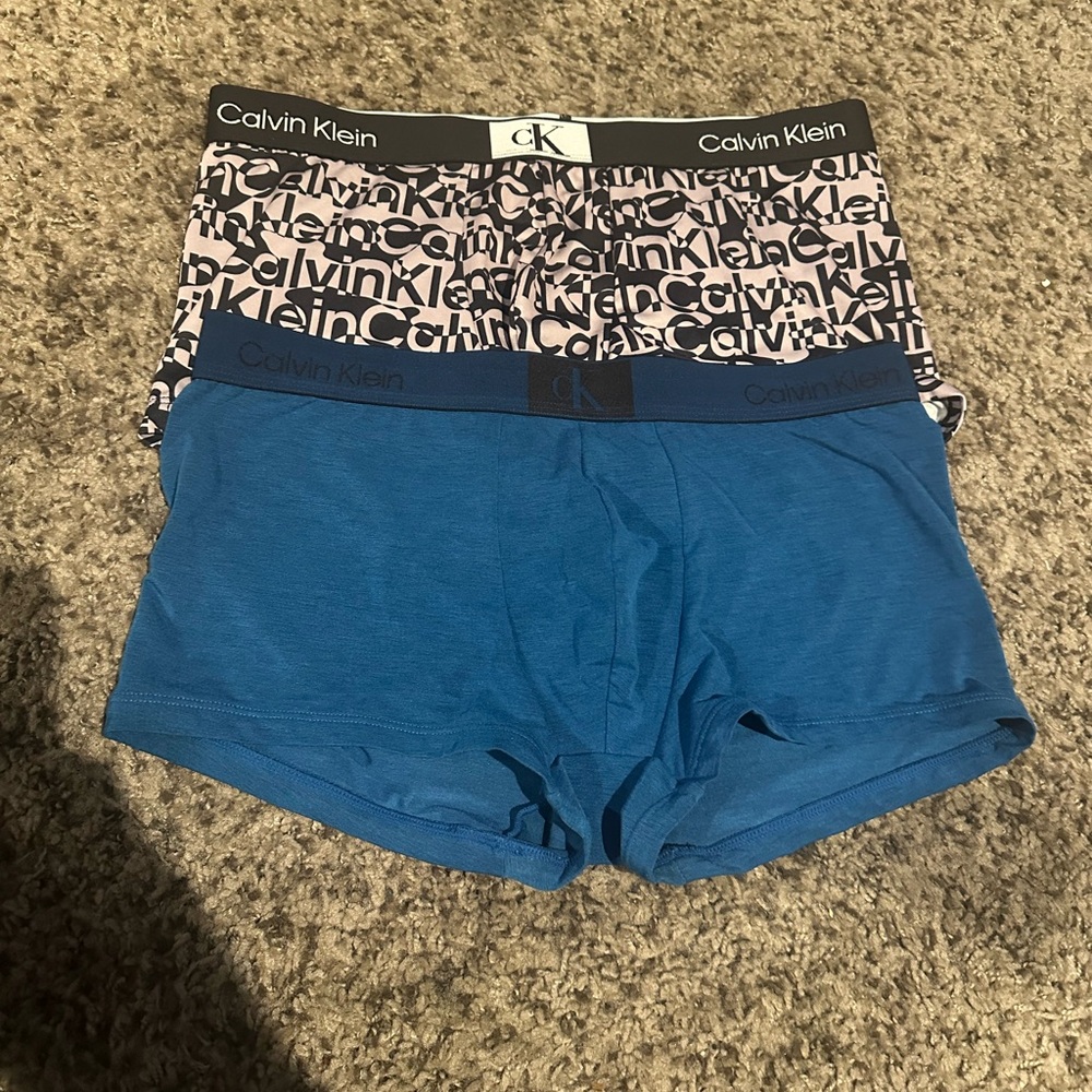 Calvin Klein Teal and Black Logo Boxer Briefs